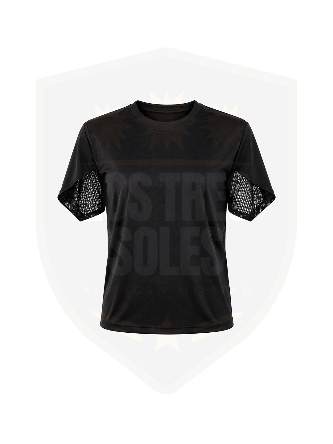 CAMISETA LICRADA CON MALLA NEGRA